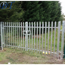 Black Powder Coating Double Steel Palisade Fence Gate